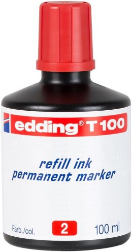 Tusz do markerów permanentnych 100 ml czerwony Edding T100/001/CZ