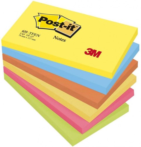 Bloczek samoprzylepny POST-IT_ (655-TFEN), 127x76mm, 6x100 kart., paleta energetyczna