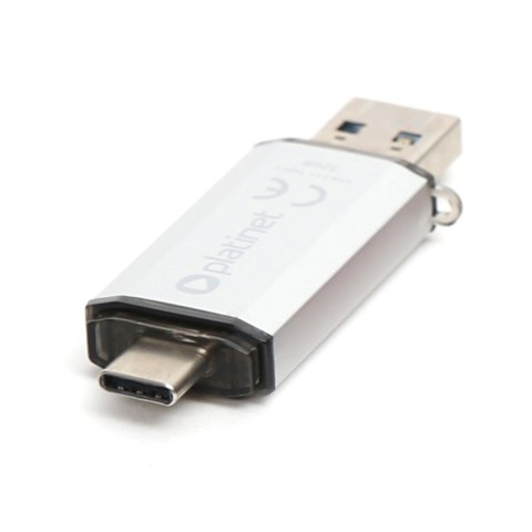 Pendrive USB 3.0 + Type-C 32GB SILVER PLATINET PMFC32S