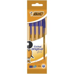 Długopis BIC Cristal Original Fine niebieski, blister 4szt, 872721