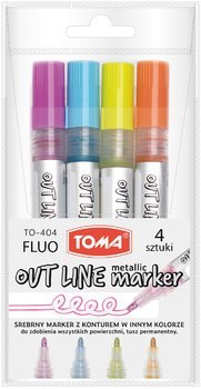 Marker OUTLINE fluo opakowanie 4 szt. TO-404 Toma