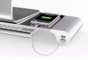 Podstawka pod monitor UNILUX STUDY, 4x port USB, biało-srebrna, 400095491