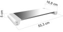 Podstawka pod monitor UNILUX STUDY, 4x port USB, biało-srebrna, 400095491