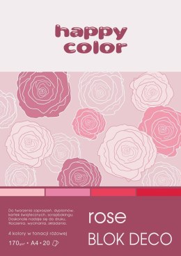 Blok DECO ROSE HAPPY COLOR A4 20ark.170g 4 ko lory HA 3717 2030-062