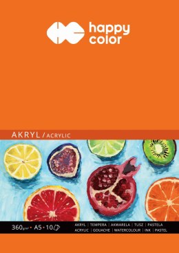 Blok do akrylu artystycznego A5 10 ark. 360g HAPPY COLOR 7836 1520-A10