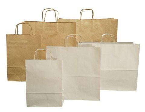 Torba papierowa ECOBAG 330x120x500mm biała ekologiczna