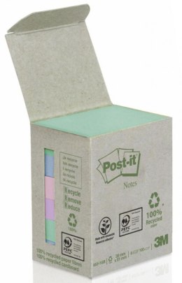 Bloczki ekologiczne POST-IT_ (653-1GB), 38x51mm, 6x100 kart., mix kolorów
