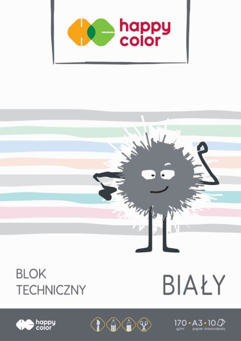 Blok techniczny biały 170g A3 HAPPY COLOR 3550 3040-0