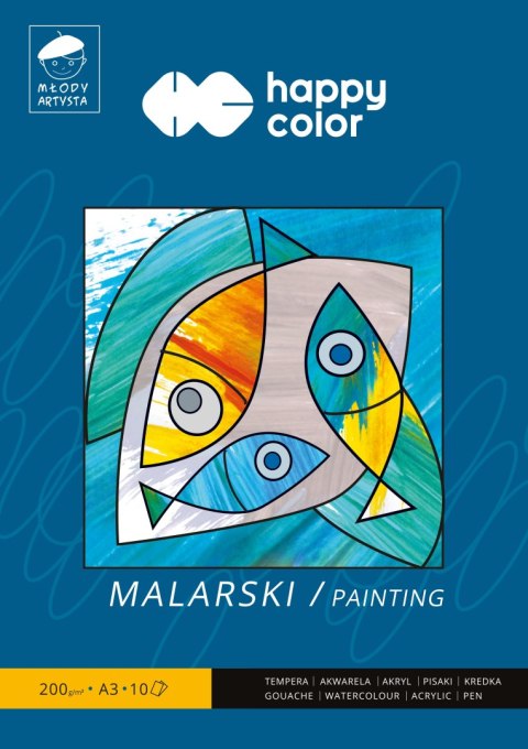 Blok malarski MŁODY ARTYSTA A3 10ark. 200g HA 3720 3040-M10 HAPPY COLOR