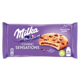 Ciastka MILKA COOKIE SENSATIONS CHOCO INSIDE z kawałkami czekolady mlecznej z mleka alpejskiego 156g