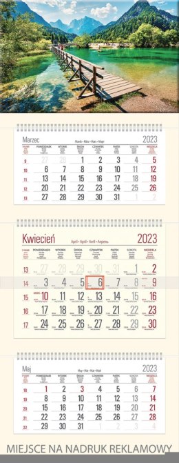 Kalendarz Trójdzielny z główką (T11) MOLO - krem 2023 TELEGRAPH