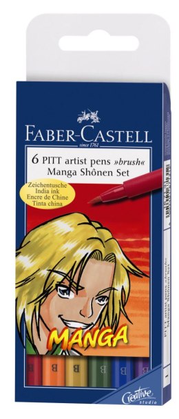 Komplet PITT ARTIST PEN MANGA 6kol.w etui 167131FC FABER-CASTEL