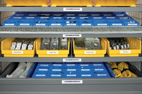 Taśma winylowa RHINO 12mm czarna na białym 18444 DYMO