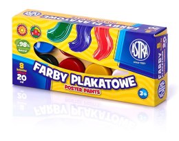 Farby plakatowe Astra 8 kolorów - 20 ml, 83112903