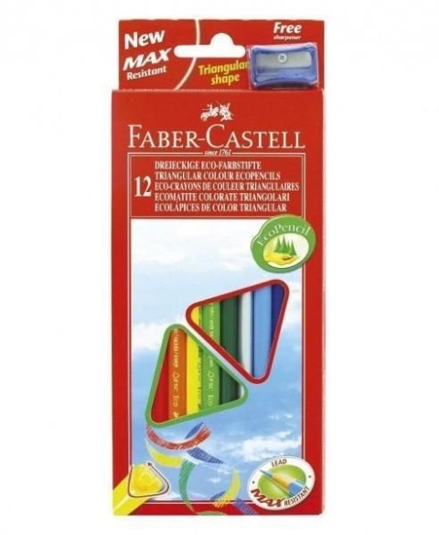 Kredki ECO COLOUR trójkątne 12 kol. + temp. 120523 116614 FABER CASTELL