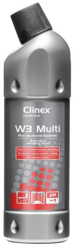 Koncentrat-CLINEX do mycia sanitar.i łazienek W3 MULTI, 1L CL77076