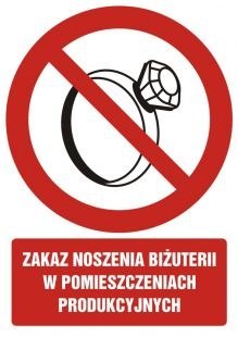 Tabliczka Zakaz noszenia biżuterii ZZ-20Z/11881ZN