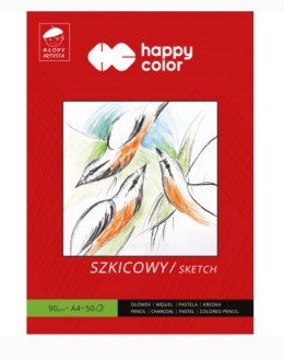 Blok szkicownik MŁODY ARTYSTA A4 50ark 90g. HA 3709 2030-M50 HAPPY COLOR