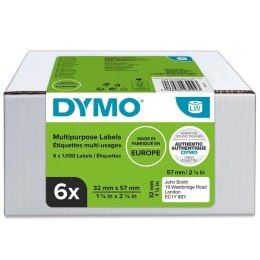 Etykiety DYMO różnego przeznaczenia - 57 x 32 mm, biały - VALUE PACK 6 szt. 2093094