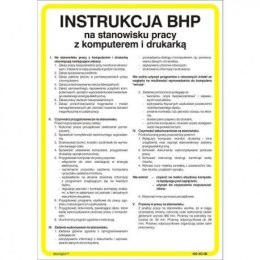 Instrukcja na stanowisku pracy z komputerem i drukarką 0434-0031-99