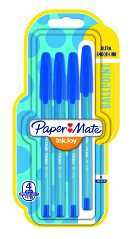 Długopis ze skuwką INKJOY 100 CAP M niebieski 4szt, blister PAPER MATE 1956711