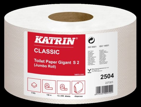 Papier toaletowy KATRIN CLASSIC Gigant S2 2504 150m 12rolek opakowanie