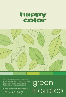 Blok DECO GREEN HAPPY COLOR A5 20ark.170g 5 kolorów HA 3717 1520-052