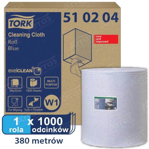 Czyściwo włókninowe 380m 42.8szer.x 38dł.cm Blue W1 510204 TORK