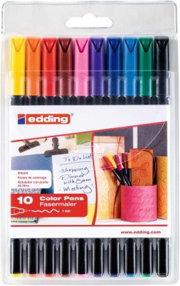Piórnik z pisakami e-1200 14-kolorów 12 podst.+ 2 pastel Edding 1200/10S-ZESTAW