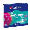 Płyta DVD-RW VERBATIM SLIM Colour 4.7GB x4 43563