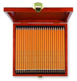 Ołówek grafitowy 1504 8B-10H kpl 24szt kaset drewniana Koh-i-Noor