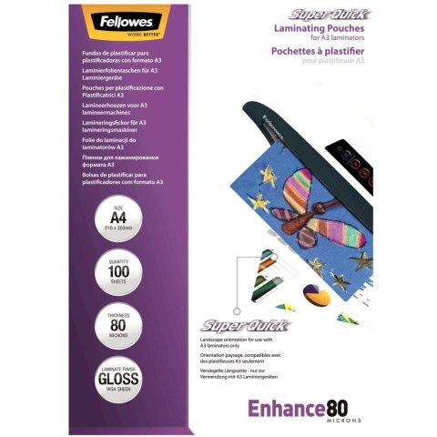 Folie do laminacji SUPER QUICK A4 125mic. 5440001 FELLOWES