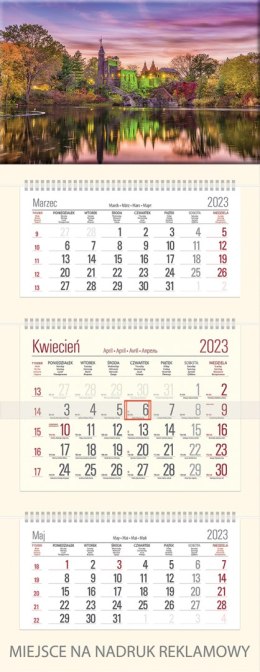 Kalendarz Trójdzielny z główką (T06) ZAMEK - krem 2023 TELEGRAPH