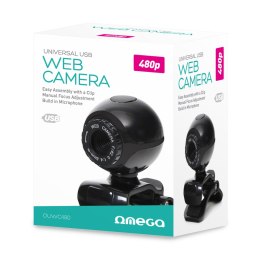 Kamera internetowa OMEGA WEB CAM 480p mikrofon, czarna OUWC480