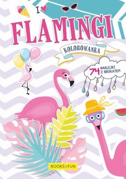 Kolorowanka z naklejkami - Flamingi B&F
