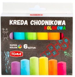Kreda chodnikowa, kolorowa - opakowanie 6 kolorów mix TO-80101 Toma