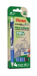 Pióro kulkowe ENERGEL ECO (kpl. 4szt - czarny, 3x niebieski) BL77E-ST4ACCCPL PENTEL