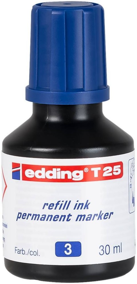 Tusz do markerów permanentnych 30 ml niebieski Edding T25/003/N