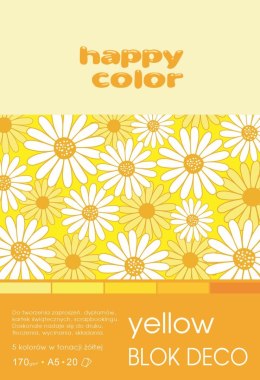 Blok DECO YELLOW HAPPY COLOR A5 20ark.170g 5 kolorów HA 3717 1520-012