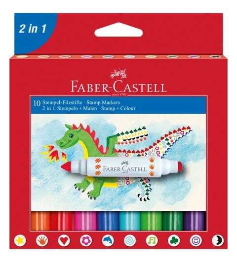 Flamastry z pieczątkami 10kolorów 155170 FC FABER-CASTELL