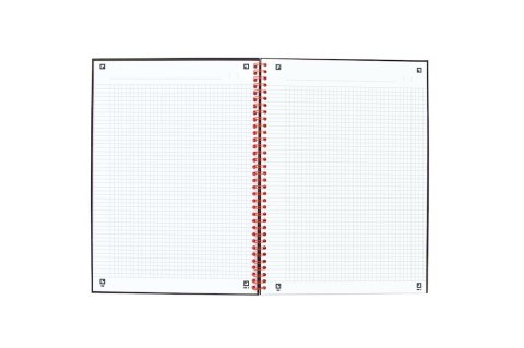 Kołonotatnik A5 70 kartek, kratka / tagi, BLACK n RED, OXFORD, 400047652
