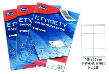 Etykiety samoprzylepne No. 028 105x70 mm GRAND 150-1311