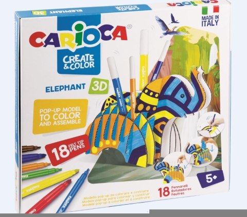 Zestaw do skład. i kol. CARIOCA ELEPHANT 3D 18 kol. (42902) 170-2426