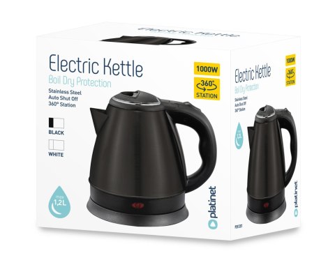 Czajnik elektryczny ELECTRIC KETTLE 1.2L czarny 1000w 45601 PLATINET