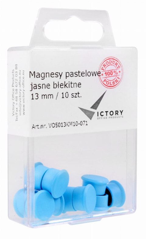 Magnesy pastelowe błękitne 13mm (10) 5013KM10-071 VICTORY