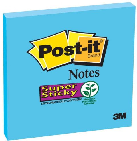 Bloczek samoprzylepny POST-IT_ Super Sticky (654-6SS-EB), 76x76mm, 1x90 kartek, niebieski