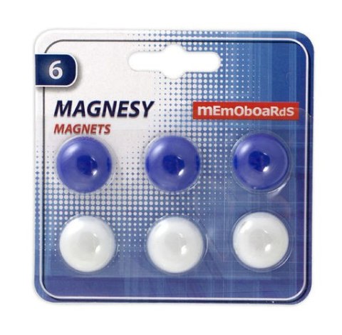 Magnesy MEMOBOARDS do tablic 6szt blister MB20B6 NR MM003-99