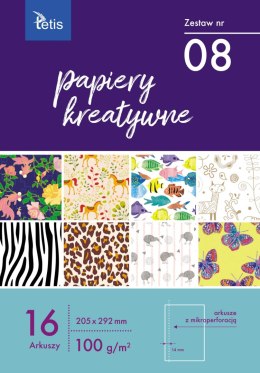 Zeszyt papierów kreatywnych A4 100g. 16 ark. KB030-08 TETIS