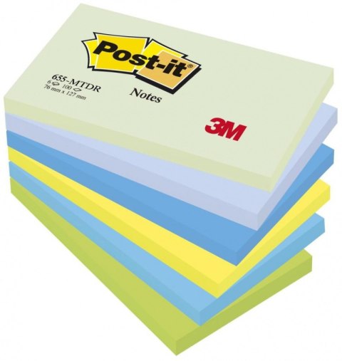 Bloczek samoprzylepny POST-IT_ (655-MTDR), 127x76mm, 6x100 kart., paleta marzycielska