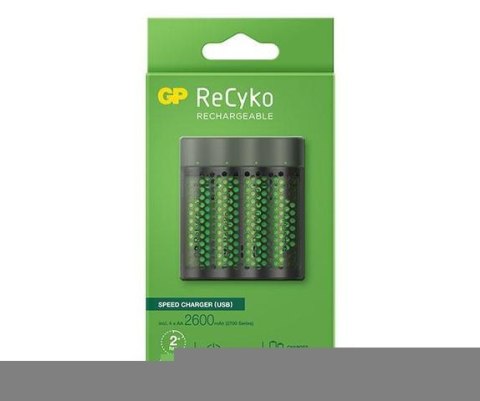 Ładowarka GP ReCyko (USB) M451 + 4 akumulatory NiMH AA 2600 mAh 270AAHCE-EB4